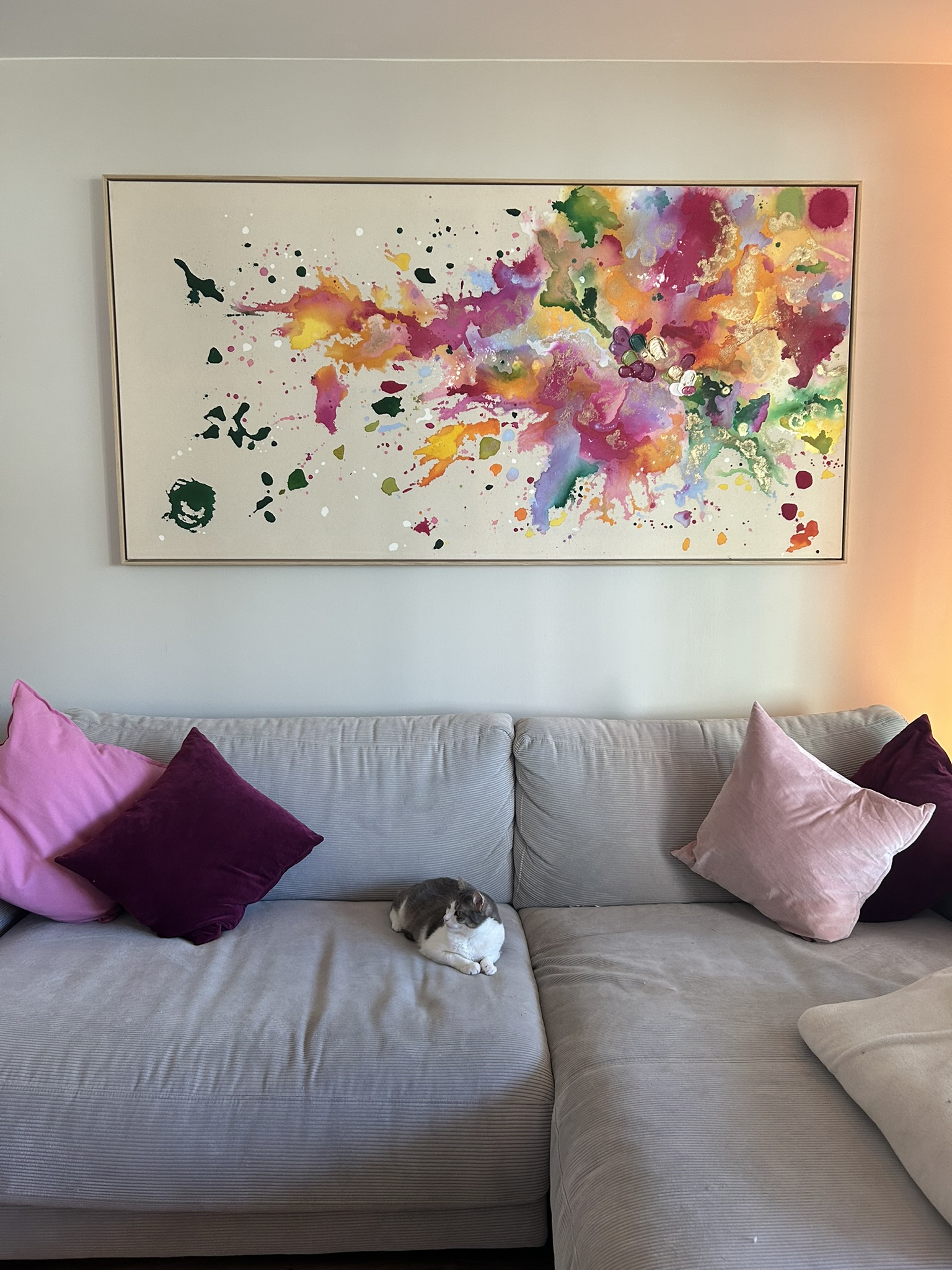 Ich lieb Leben viel zu sehr, 2025, Acryl und Gold auf roher Baumwollleinwand, Ansicht 13